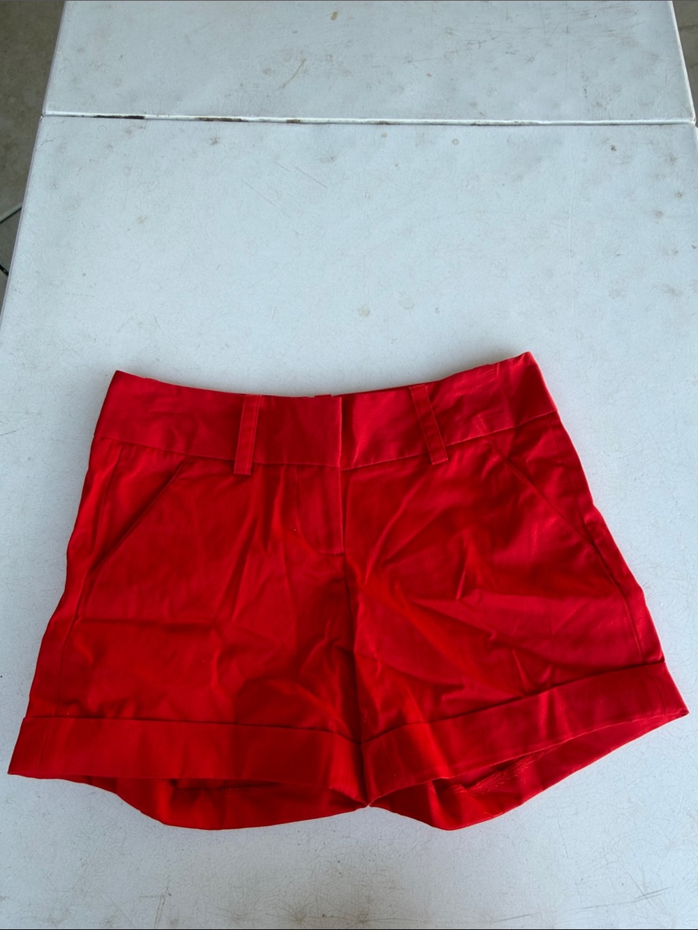 Vince Camuto Tailored Chino High-Waist Cuffed Shorts